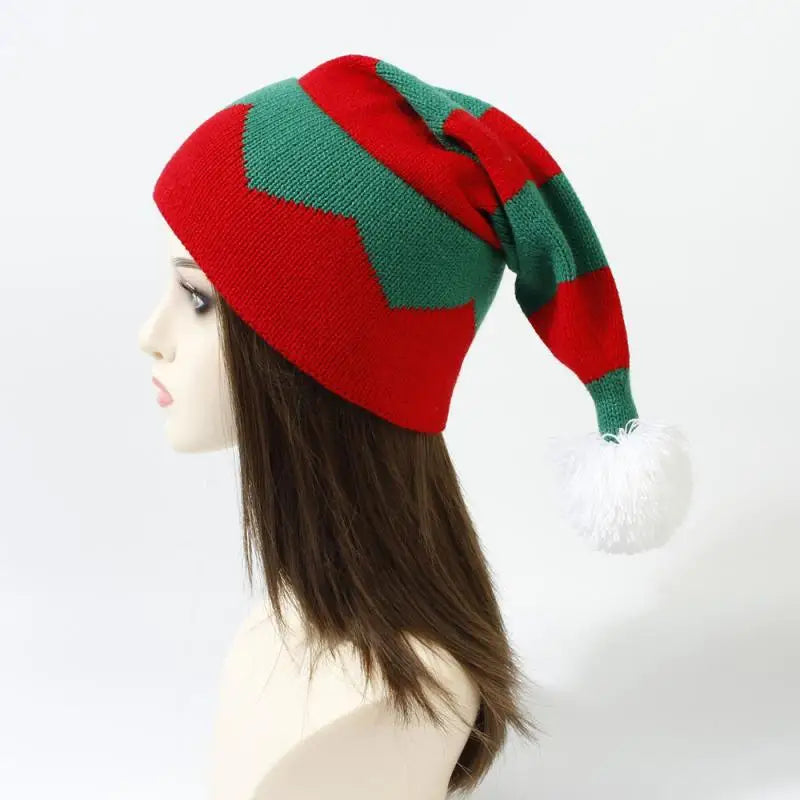 Parent-Child Christmas Hat Big Pompom Mother Kids Knit Beanie Cap Winter Warm Infant Bonnet Girls Boy Xmas Gift Baby Accessories