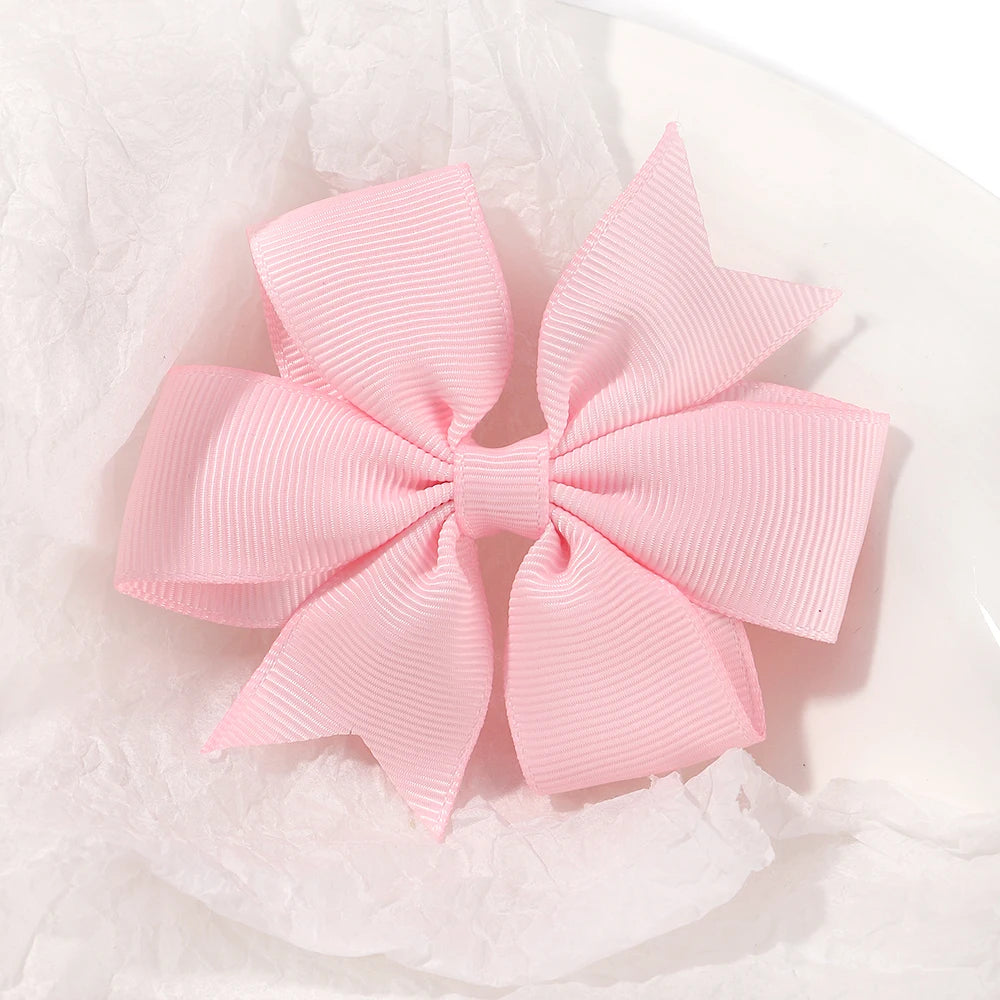 Vibrant Grosgrain Ribbon Hair Bow Clips for Girls - Colorful Hair Accessories for Kids