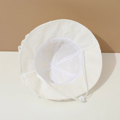Summer Floral Lace Bucket Hat for Baby Girls - Cute Adjustable Fisherman Cap for Toddlers 1-3 Years