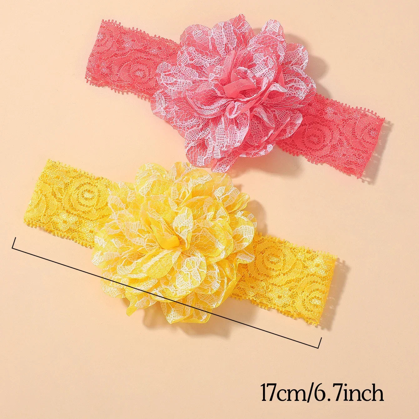 6-Piece Set of Adorable Big Flower Headbands for Baby Girls - Soft, Gentle, and Safe Infant Accessories