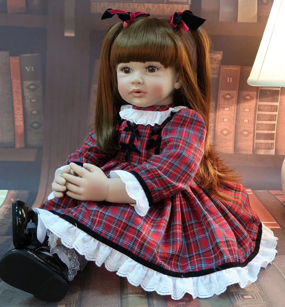 60cm Realistic Cloth Body Reborn Doll - Soft Vinyl Long-Haired Girl Betty Princess Baby Gift