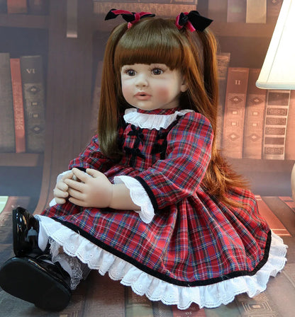 60cm Realistic Cloth Body Reborn Doll - Soft Vinyl Long-Haired Girl Betty Princess Baby Gift