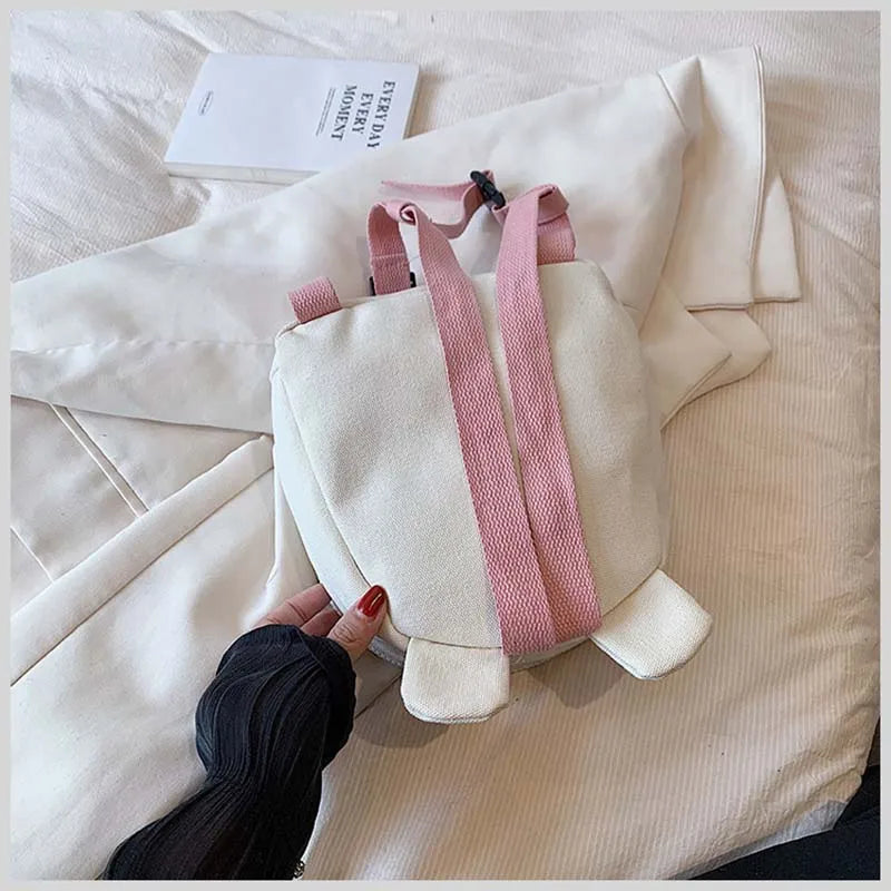 Adorable Cartoon Bear Anti-Lost Baby Backpack for Kindergarten Kids - Canvas Harness School Bag for Boys and Girls