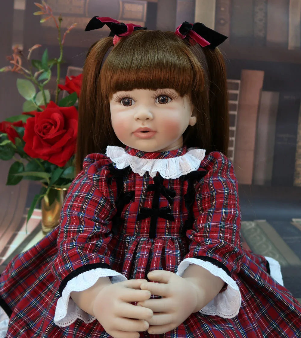 60cm Realistic Cloth Body Reborn Doll - Soft Vinyl Long-Haired Girl Betty Princess Baby Gift