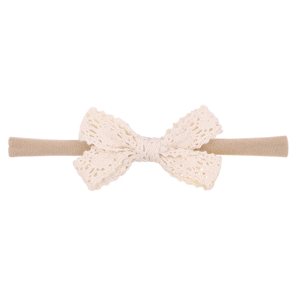 Adorable 2.7-Inch Lace Bow Baby Headbands - Perfect for Newborn Girls