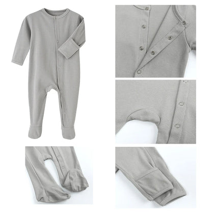 2-Pack Baby Cotton Rompers - Soft Unisex Sleepsuits for Newborns, All-Season Pajamas Jumpsuits
