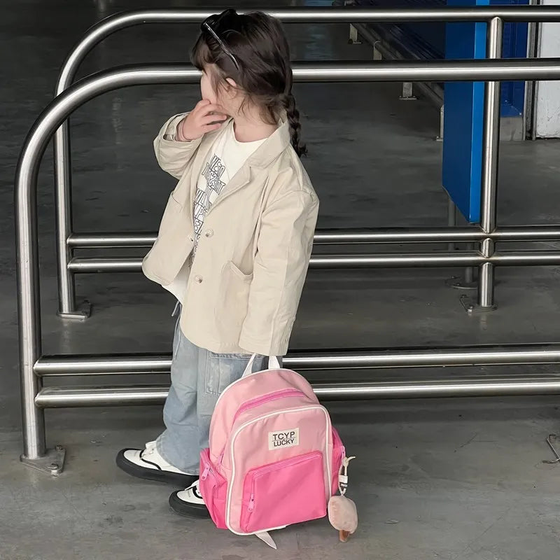 Adorable Korean Patchwork Backpacks for Kids - Stylish Handbags for Boys and Girls, Ideal for Kindergarten and Travel 2024