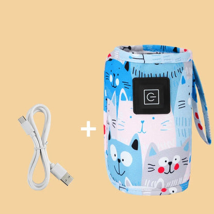 Baby Bottle USB Warmer & Insulated Travel Stroller Bag