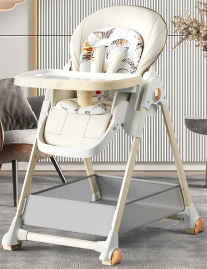 Ultimate Multifunctional Baby Feeding Chair with Wheels - Safe and Comfortable Dining Solution for Infants and Toddlers