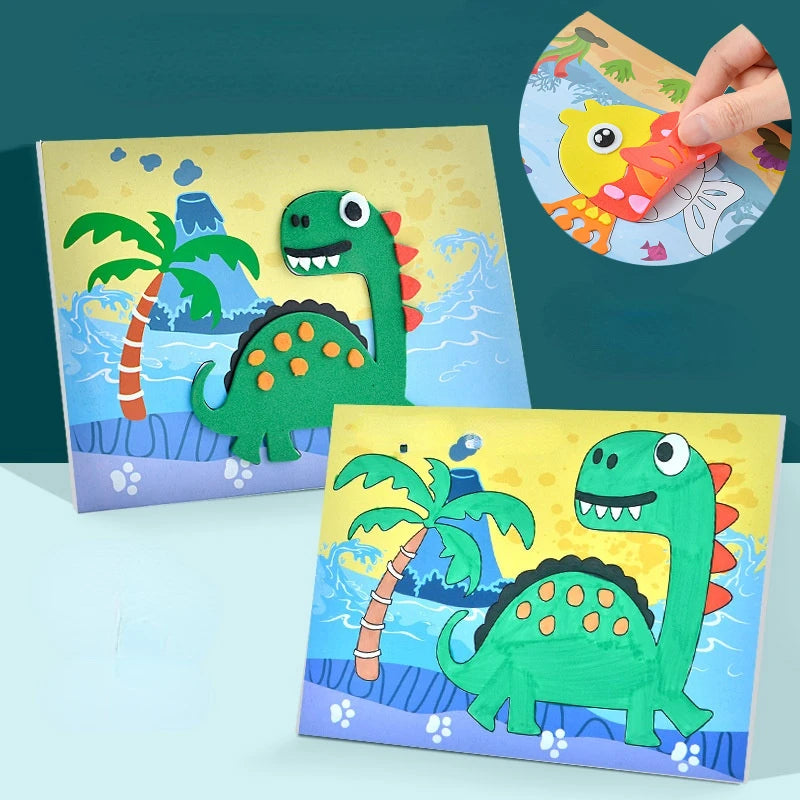 10-Pack 3D EVA Foam Stickers for Kids - Creative DIY Cartoon Puzzles for Early Learning and Fun
