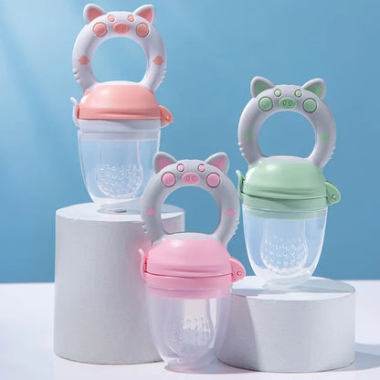 Baby Safe Silicone Fruit Feeder Pacifier - Versatile Food Mill with Cover for Fresh Juices and Healthy Bites