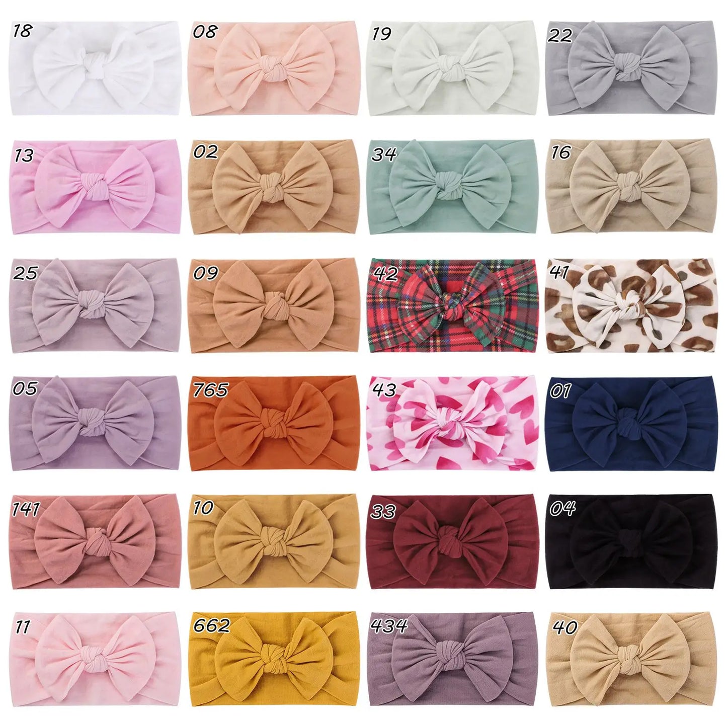 48-Color Bowknot Headband for Babies - Stylish Elastic Hair Accessory for Girls