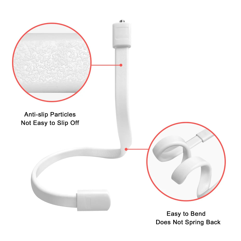 Flexible White Silicone Baby Monitor Mount - No Drilling Cradle Bracket for Safe Camera Placement