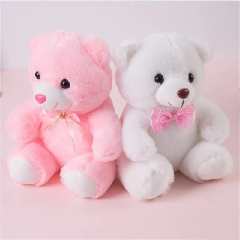 22CM Colorful Glowing Plush Bear - Luminous Stuffed Toy for Kids, Perfect Christmas Gift for Girls