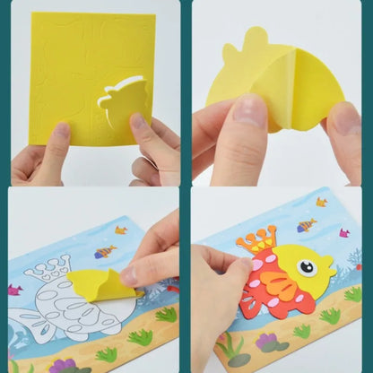 10-Pack 3D EVA Foam Stickers for Kids - Creative DIY Cartoon Puzzles for Early Learning and Fun