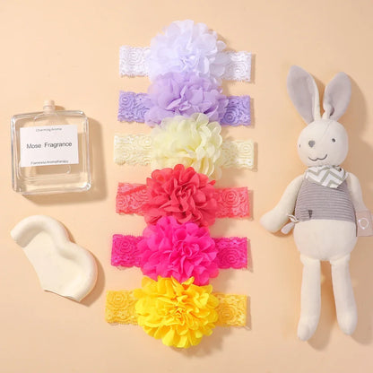 6-Piece Set of Adorable Big Flower Headbands for Baby Girls - Soft, Gentle, and Safe Infant Accessories