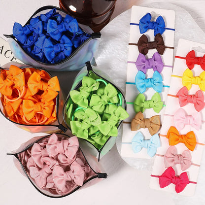 5-Pack Kids Hair Accessories with Bow Scrunchies - Elastic Hair Ties for Girls and Babies