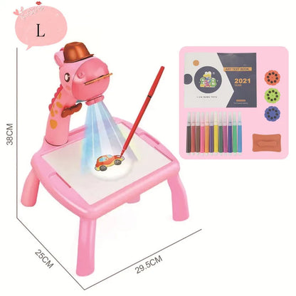 Kids LED Projector Art Board - Creative Drawing Desk for Educational Fun and Crafting