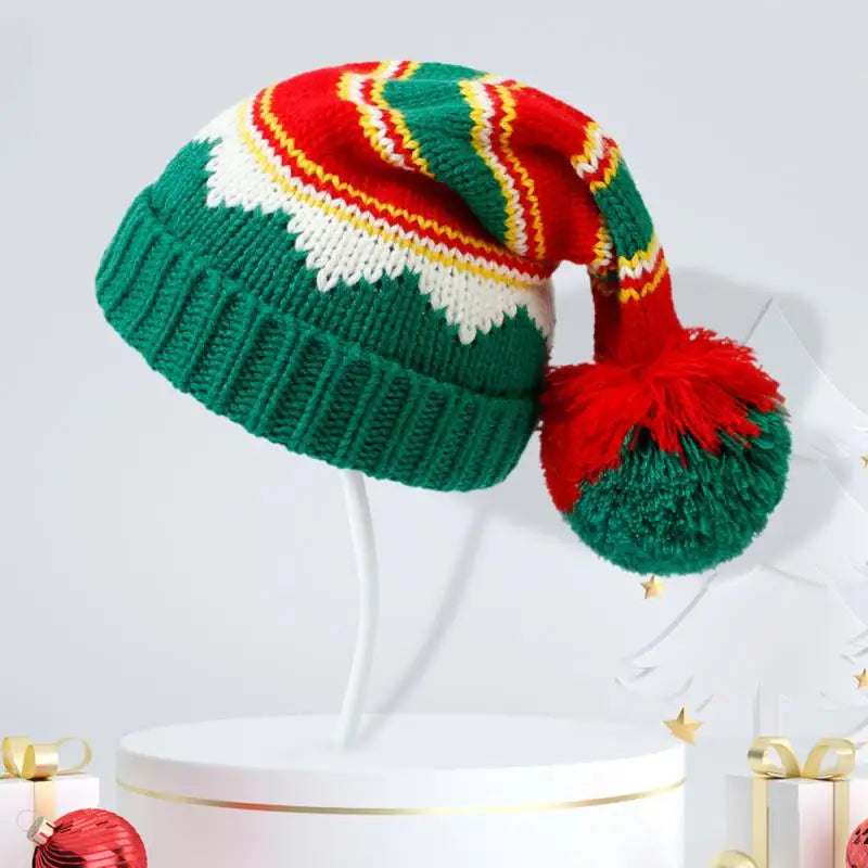 Parent-Child Christmas Hat Big Pompom Mother Kids Knit Beanie Cap Winter Warm Infant Bonnet Girls Boy Xmas Gift Baby Accessories