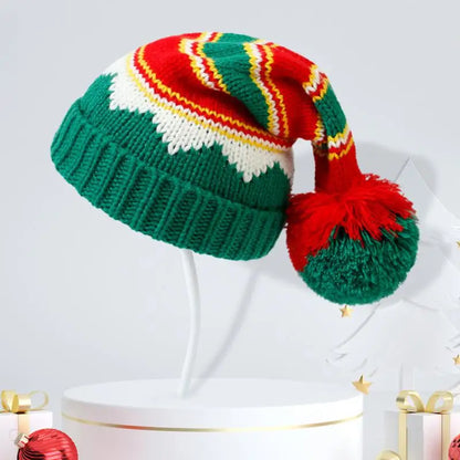 Parent-Child Christmas Hat Big Pompom Mother Kids Knit Beanie Cap Winter Warm Infant Bonnet Girls Boy Xmas Gift Baby Accessories