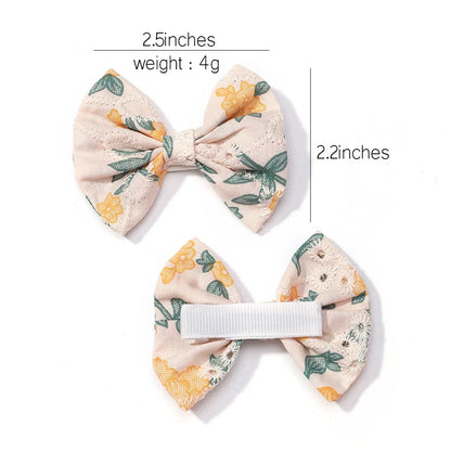 Adorable 2-Pack Mini Hair Bows for Girls - Soft Cotton Hair Clips and Barrettes