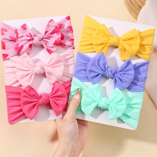 Vibrant Bowknot Hairband for Baby Girls - Elastic Headwear in Candy Colors