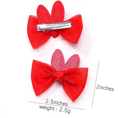 Adorable 2-Pack Mini Hair Bows for Girls - Soft Cotton Hair Clips and Barrettes