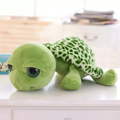 20CM Adorable Green Big-Eyed Turtle Plush Toy - Perfect Birthday Gift for Kids