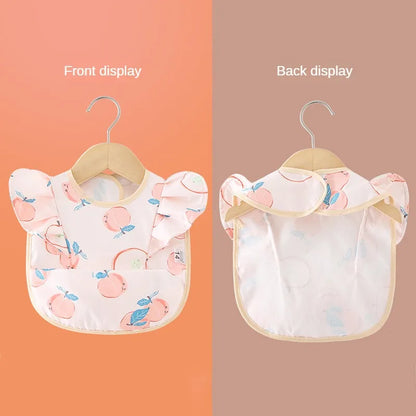 Waterproof Baby Bibs with Cartoon Prints - Ruffled Toddler Feeding Apron for Boys & Girls, Ideal Burp Cloths for Newborns to 6 Years