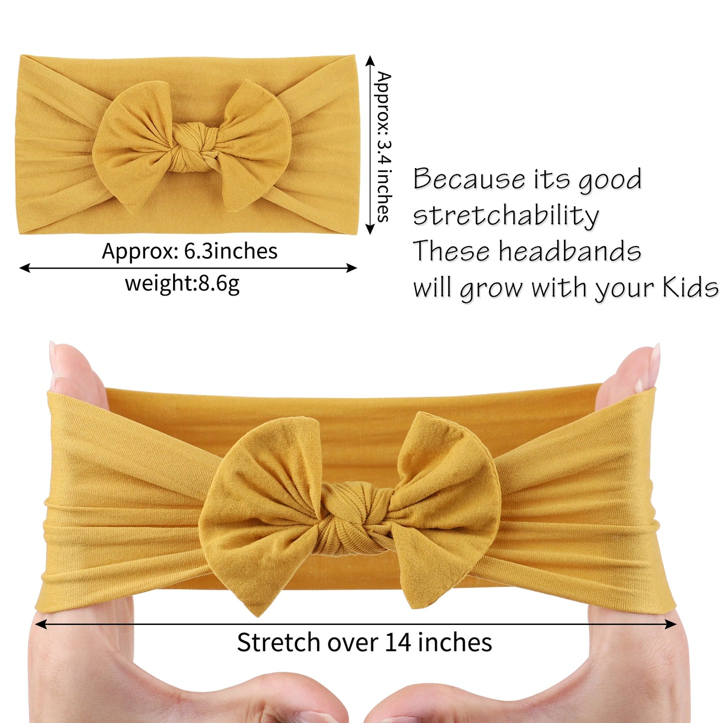 48-Color Bowknot Headband for Babies - Stylish Elastic Hair Accessory for Girls
