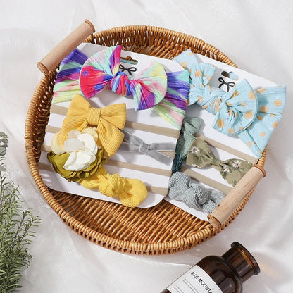 5-Piece Adorable Printed Toddler Headband Set - Stylish Hair Accessories for Kids with Free Shipping
