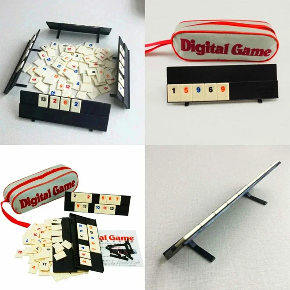 Kids Fast-Paced Rummy Tile Classic Board Game for 2-4 Players - Portable Mahjong Party Game Gift