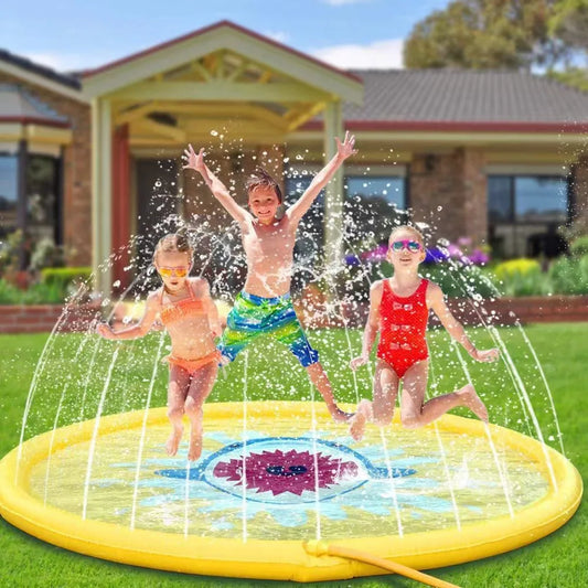 Giant Inflatable Cartoon Water Play Mat for Kids - Summer Outdoor Fun for Garden and Pool Activities