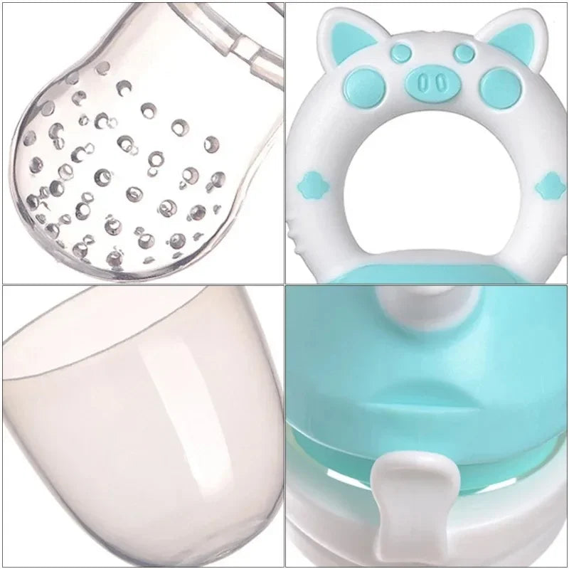 Baby Safe Silicone Fruit Feeder Pacifier - Versatile Food Mill with Cover for Fresh Juices and Healthy Bites