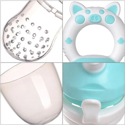 Baby Safe Silicone Fruit Feeder Pacifier - Versatile Food Mill with Cover for Fresh Juices and Healthy Bites