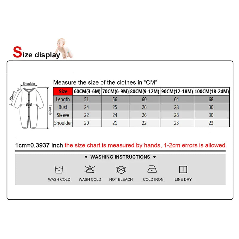 3-Piece Fall Cotton Rompers Set for Newborns - Long Sleeve Jumpsuits for Boys & Girls 3M-2Y, Cute Infant Pajamas Outfits