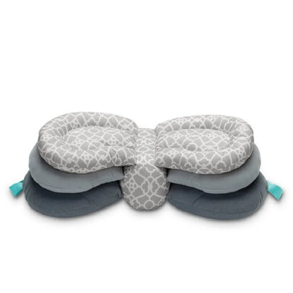 Adjustable Multi-Function Nursing Pillow for Babies - Washable Cotton Feeding Cushion in Pink/Grey/Blue