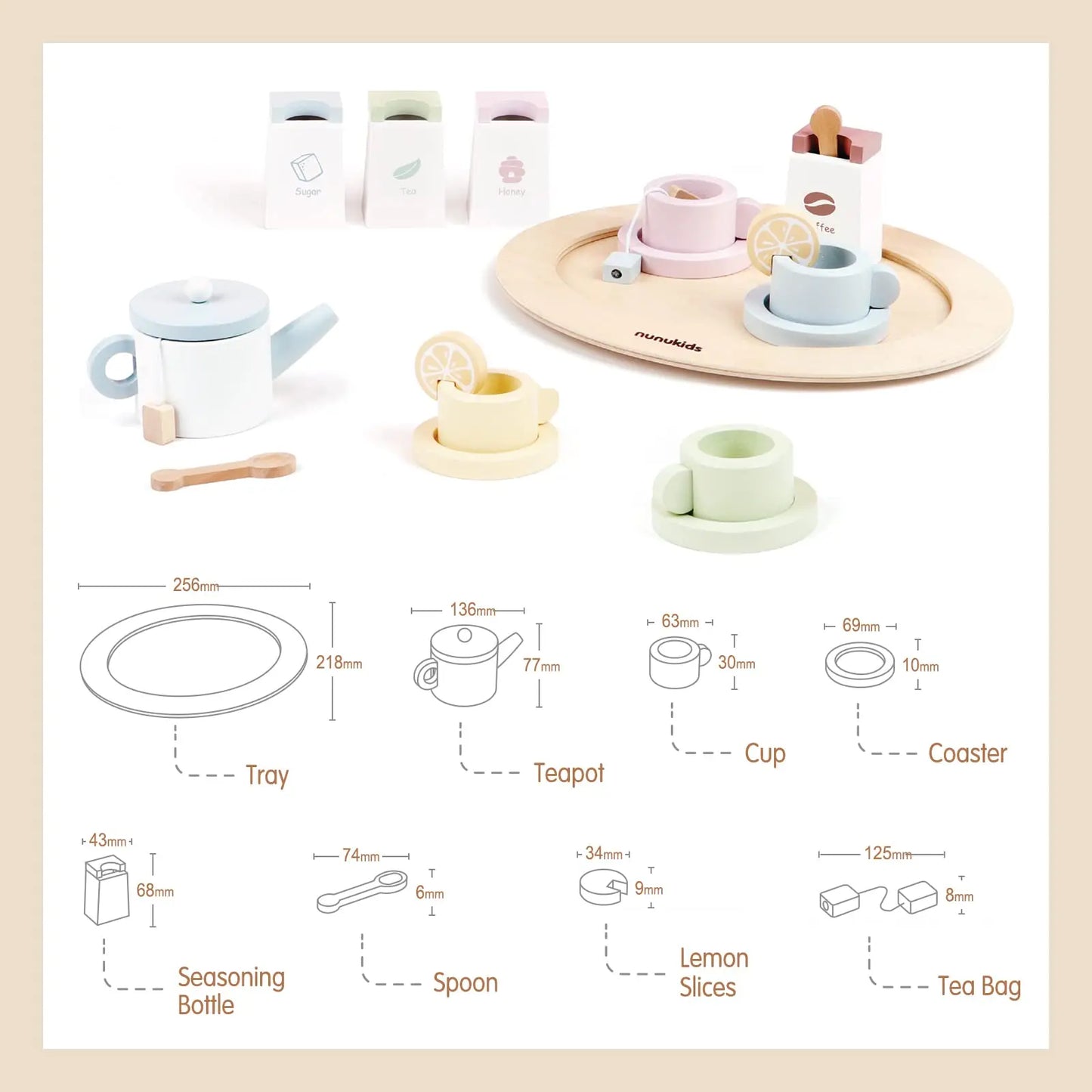 Wooden Pretend Play Afternoon Tea Sets Food Kitchen Toys Children Role Play Imitation Game Early Educational Toys for Girls Boy