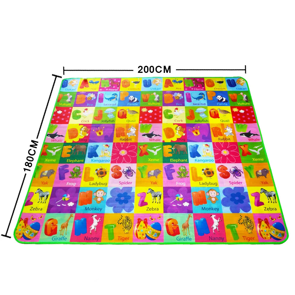 Large EVA Foam Baby Play Mat - Soft Puzzle Crawling Carpet for Kids, 200x180cm Educational Activity Rug