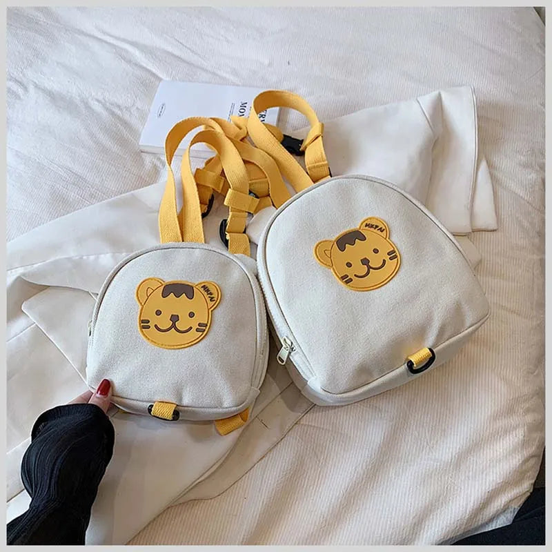 Adorable Cartoon Bear Anti-Lost Baby Backpack for Kindergarten Kids - Canvas Harness School Bag for Boys and Girls