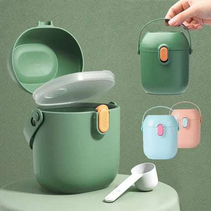 Multifunctional Portable Baby Food Organizer with Cute Cartoon Design for Cereal, Milk Powder, and Snacks