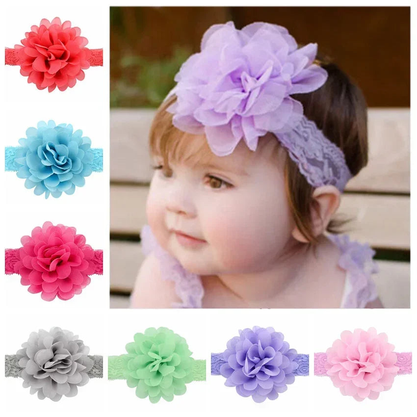 6-Piece Set of Adorable Big Flower Headbands for Baby Girls - Soft, Gentle, and Safe Infant Accessories