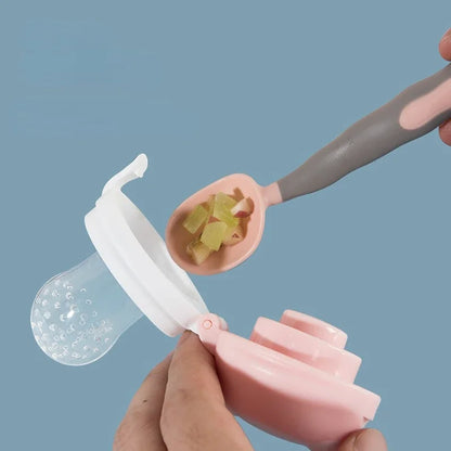 Baby Safe Silicone Fruit Feeder Pacifier - Versatile Food Mill with Cover for Fresh Juices and Healthy Bites