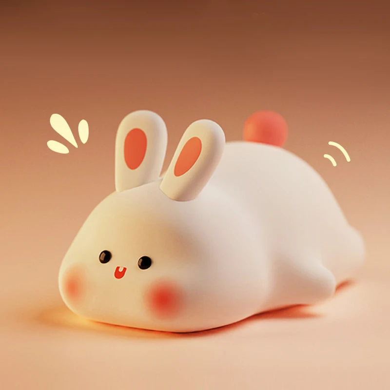 Adorable Capybara USB Rechargeable Night Light - Portable Touch Control Lamp with Timer Function for Fun Room Decor