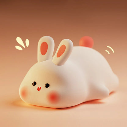 Adorable Capybara USB Rechargeable Night Light - Portable Touch Control Lamp with Timer Function for Fun Room Decor