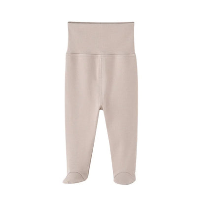 5-Pack High Waist Baby Pants with Footies - Soft Cotton in Vibrant Solid Colors