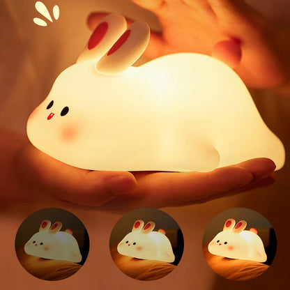 Adorable Capybara USB Rechargeable Night Light - Portable Touch Control Lamp with Timer Function for Fun Room Decor