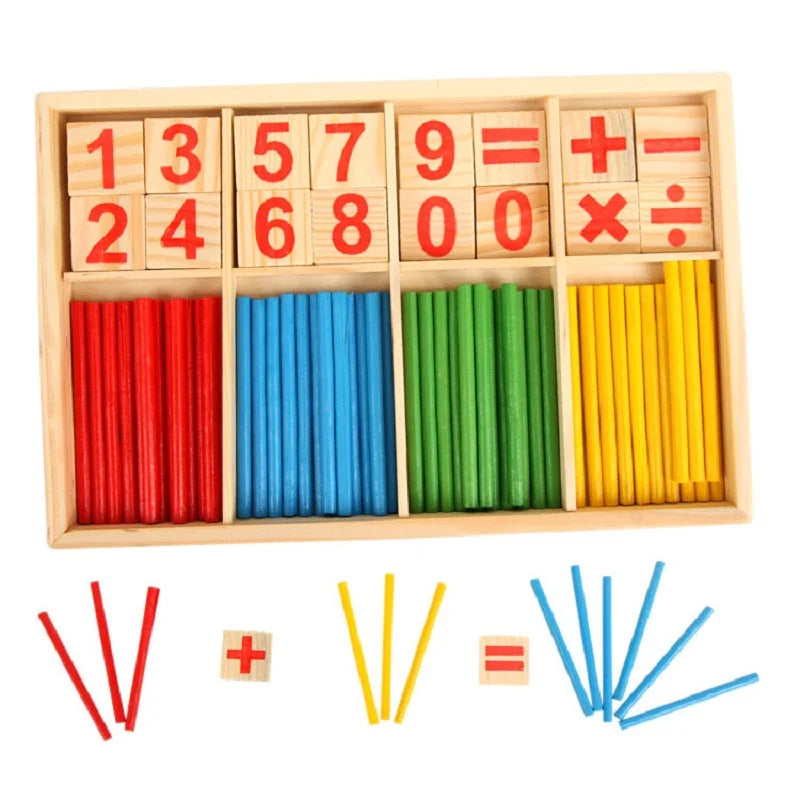 Montessori-Inspired Wooden Counting Sticks for Early Math Skills - Fun Educational Toys for Kids Ages 3-6