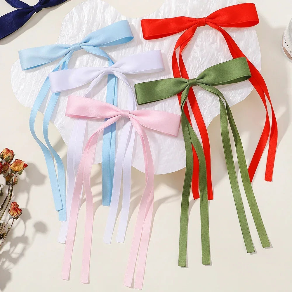 2PCS Adorable Long Tassel Bow Headbands for Girls - Cute Hair Accessories for Parties and Daily Wear