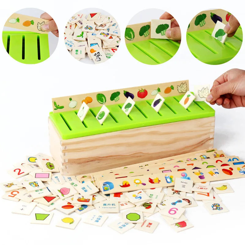 Montessori Wooden Shape Sorting Box for Kids - Early Learning Educational Toy for Ages 0-14+